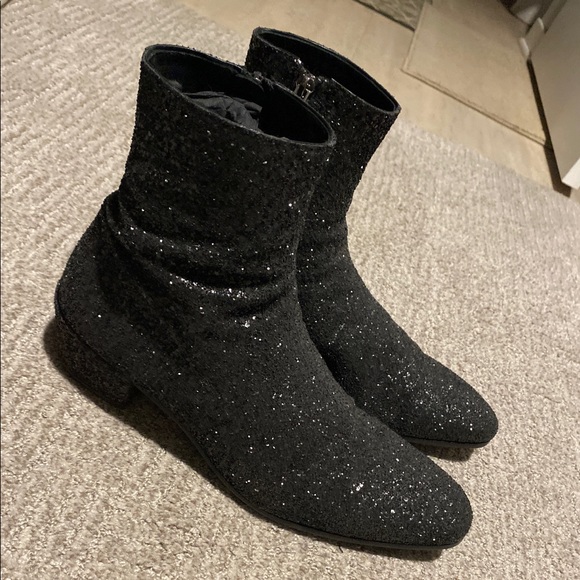 Other - Black YSL glitter boots(men)